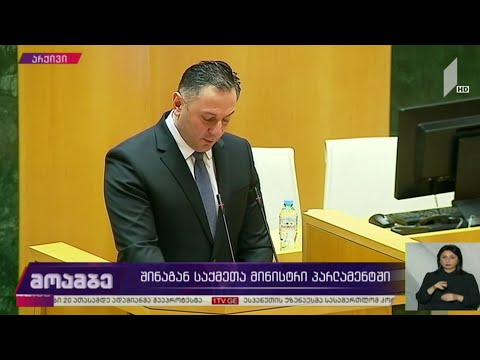 შინაგან საქმეთა მინისტრი პარლამენტში